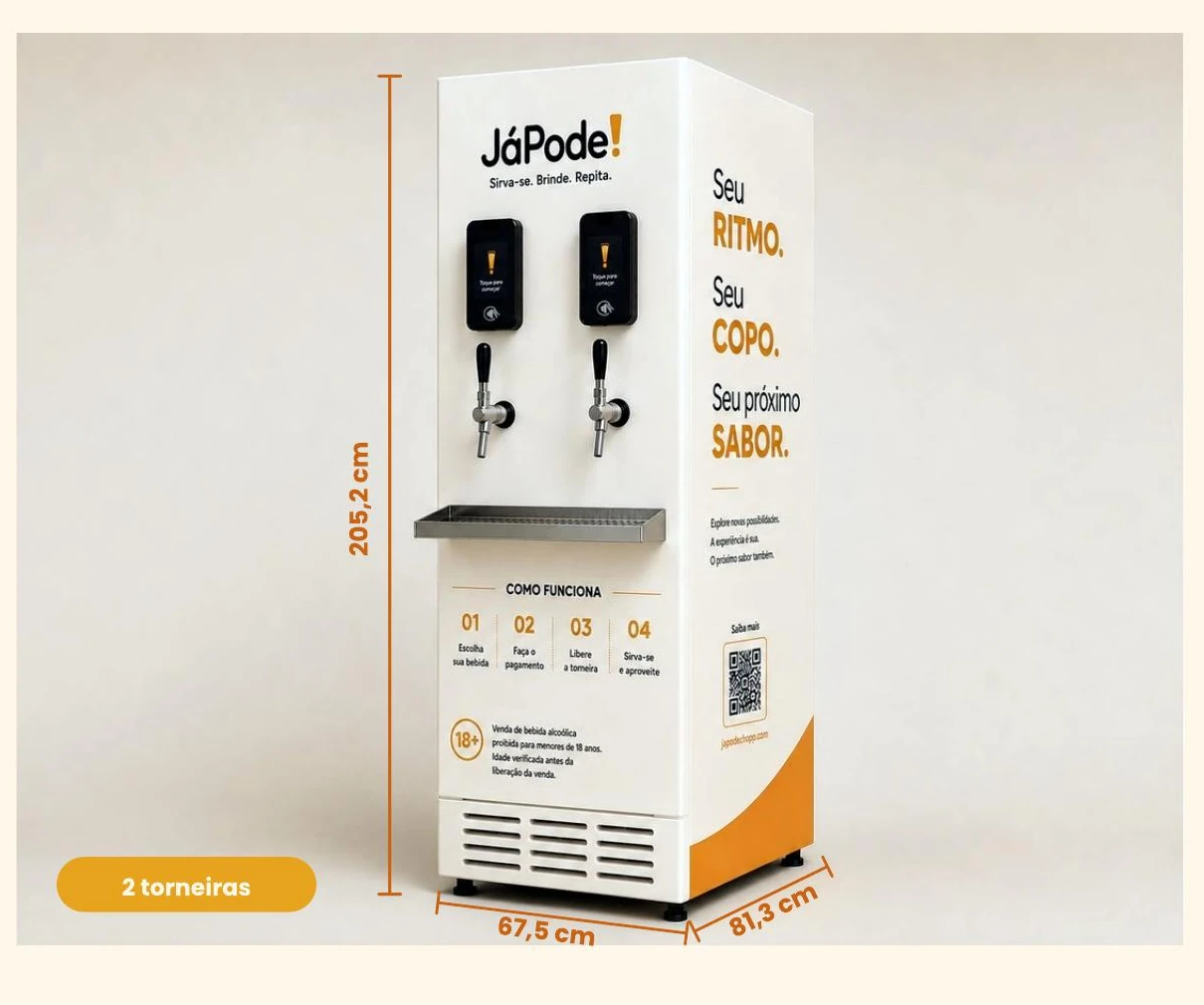 Equipamento Já Pode! com medidas