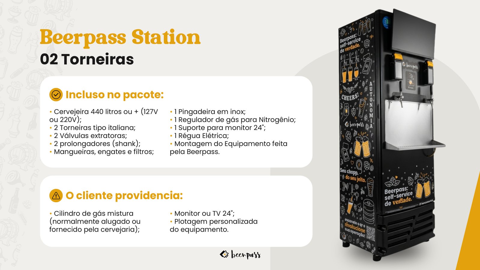 Estação Beerpass com duas torneiras