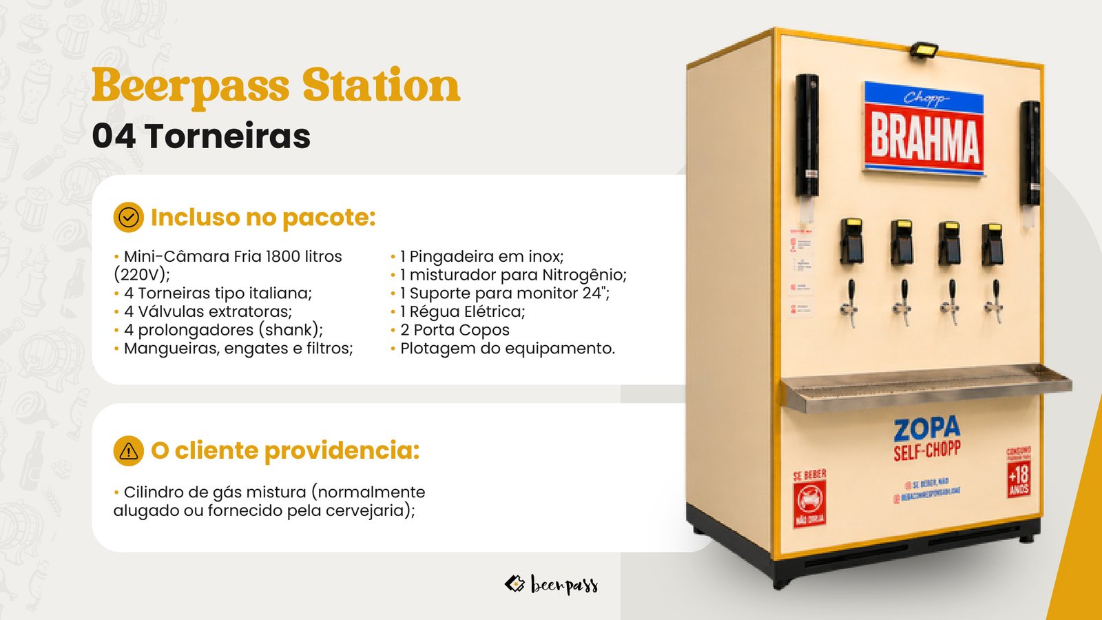 Estação Beerpass com quatro torneiras